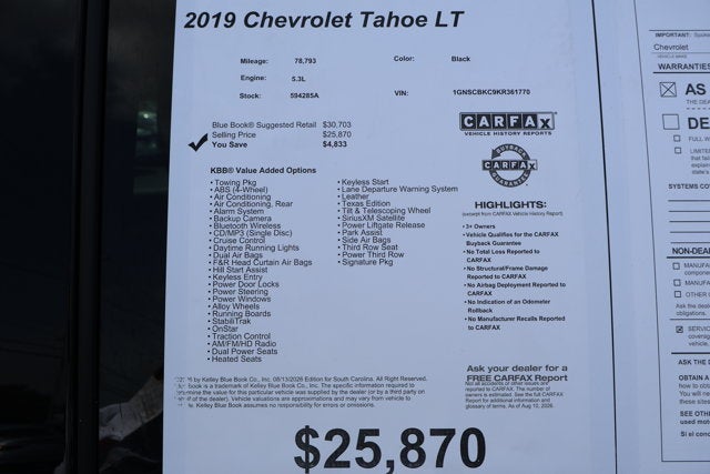 2019 Chevrolet Tahoe LT