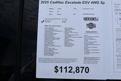 2025 Cadillac Escalade ESV 4WD Sport Platinum