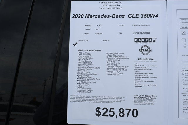 2020 Mercedes-Benz GLE GLE 350W4