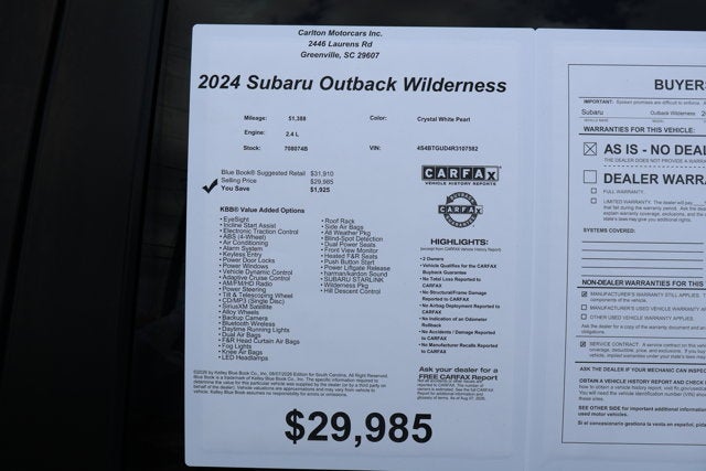 2024 Subaru Outback Wilderness
