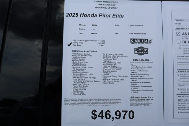 2025 Honda Pilot Elite