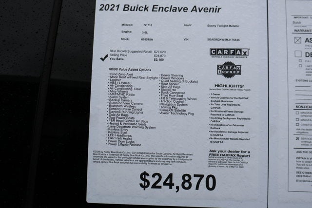 2021 Buick Enclave Avenir