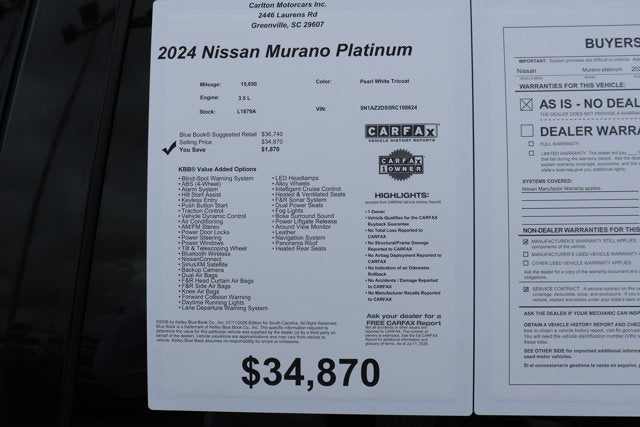 2024 Nissan Murano Platinum