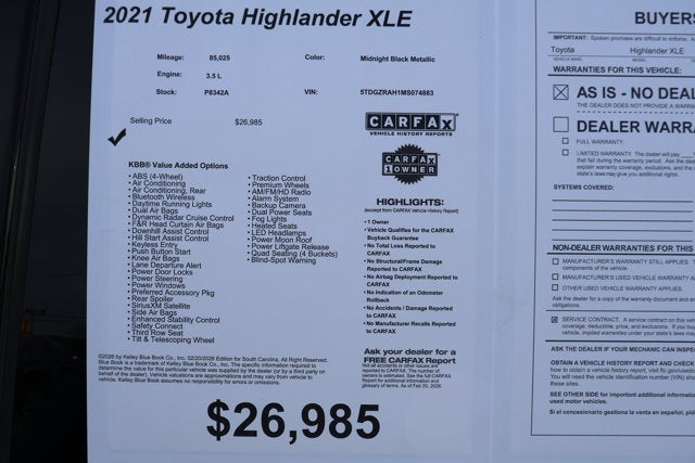 2021 Toyota Highlander XLE