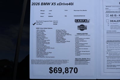 2026 BMW X5 xDrive40i