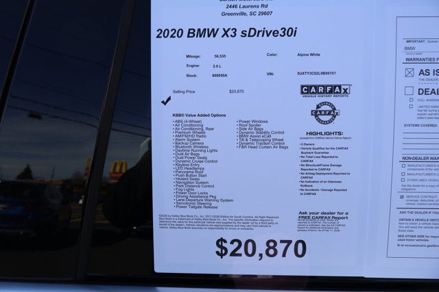 2020 BMW X3 sDrive30i