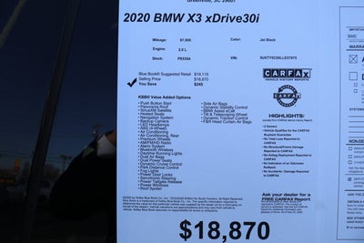 2020 BMW X3 xDrive30i