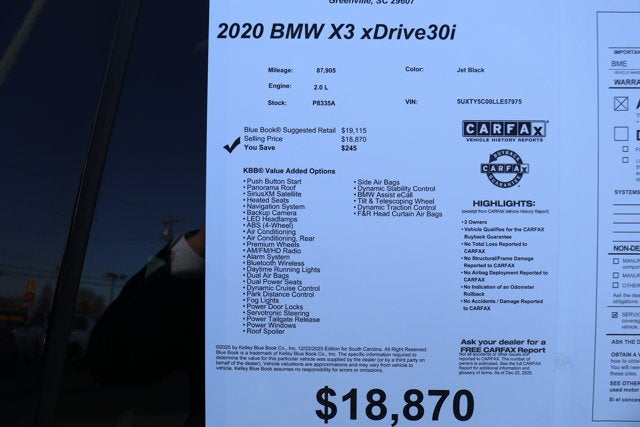 2020 BMW X3 xDrive30i