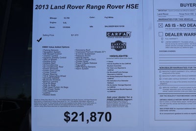 2013 Land Rover Range Rover HSE