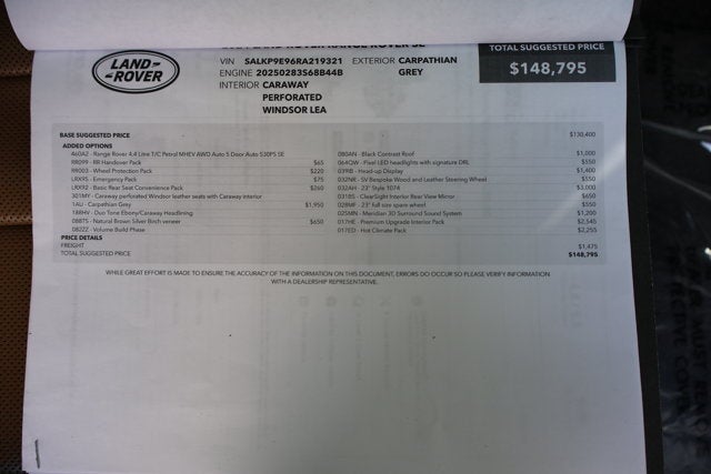 2024 Land Rover Range Rover SE