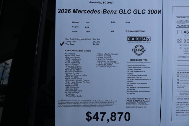 2026 Mercedes-Benz GLC GLC 300W