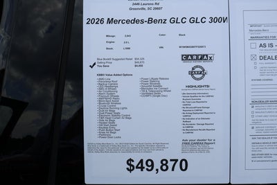 2026 Mercedes-Benz GLC GLC 300W