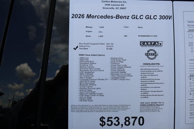 2026 Mercedes-Benz GLC GLC 300W