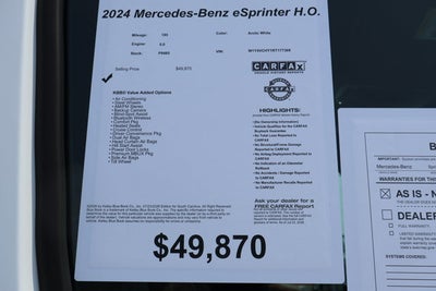 2024 Mercedes-Benz eSprinter H.O. Cargo Van Base