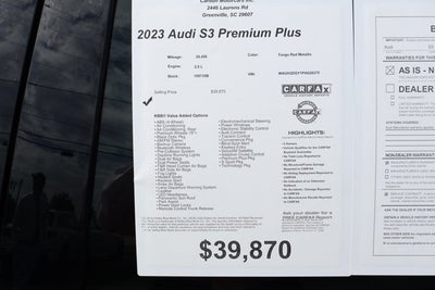 2023 Audi S3 Premium Plus