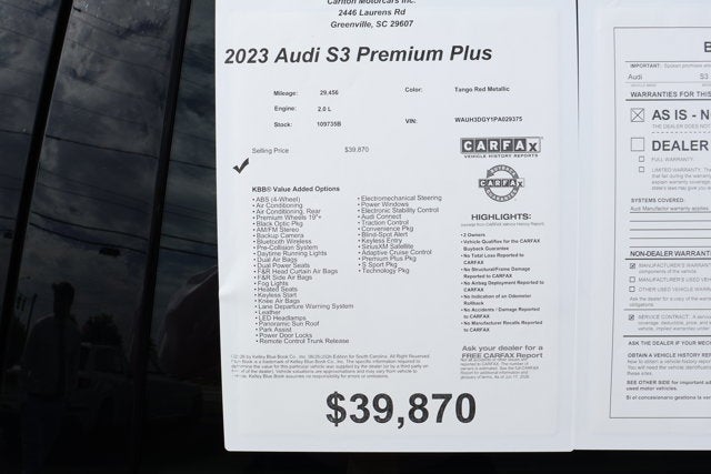 2023 Audi S3 Premium Plus