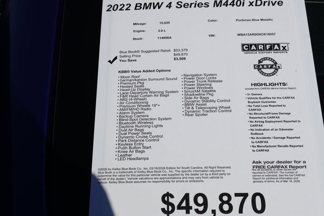 2022 BMW 4 Series M440i xDrive