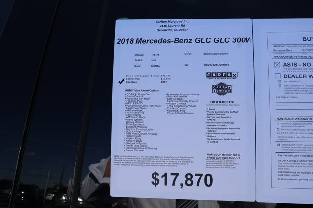 2018 Mercedes-Benz GLC GLC 300W