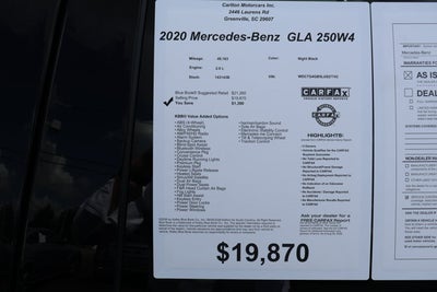 2020 Mercedes-Benz GLA GLA 250W4