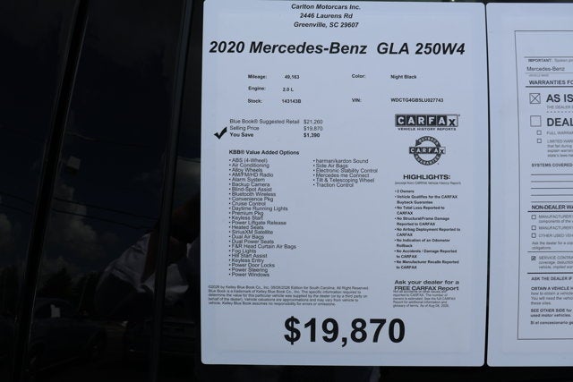 2020 Mercedes-Benz GLA GLA 250W4