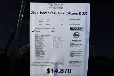 2014 Mercedes-Benz E-Class E 550