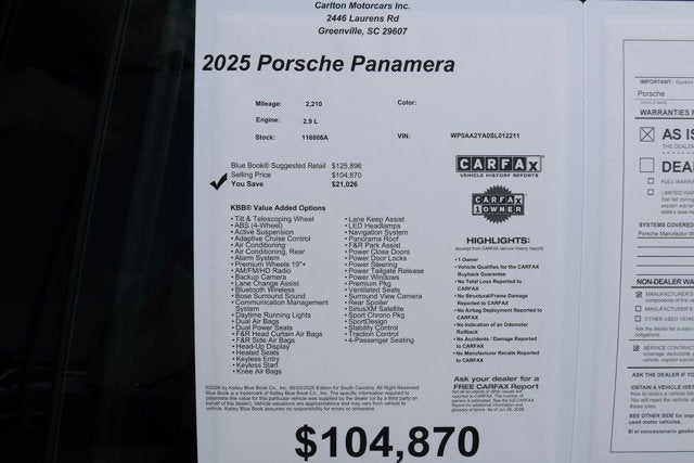 2025 Porsche Panamera Base